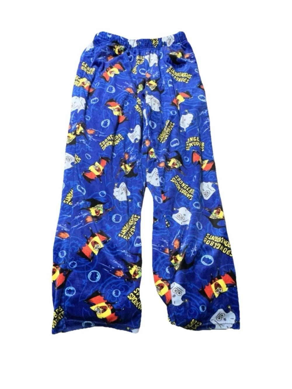 SpongeBob Squarepants Blue Men's Pajama Pants with Character Print